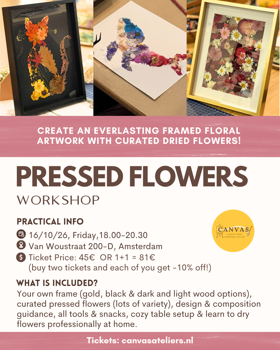 16/10 - Pressed Floral Art Workshop (18.00)