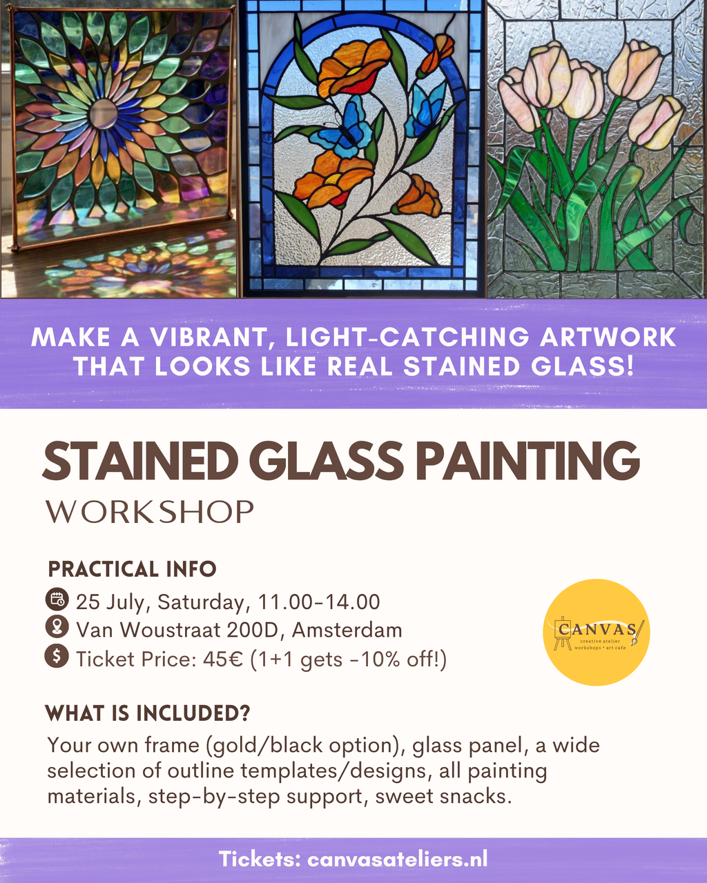 25/07 - Stained Glass Painting Workshop
