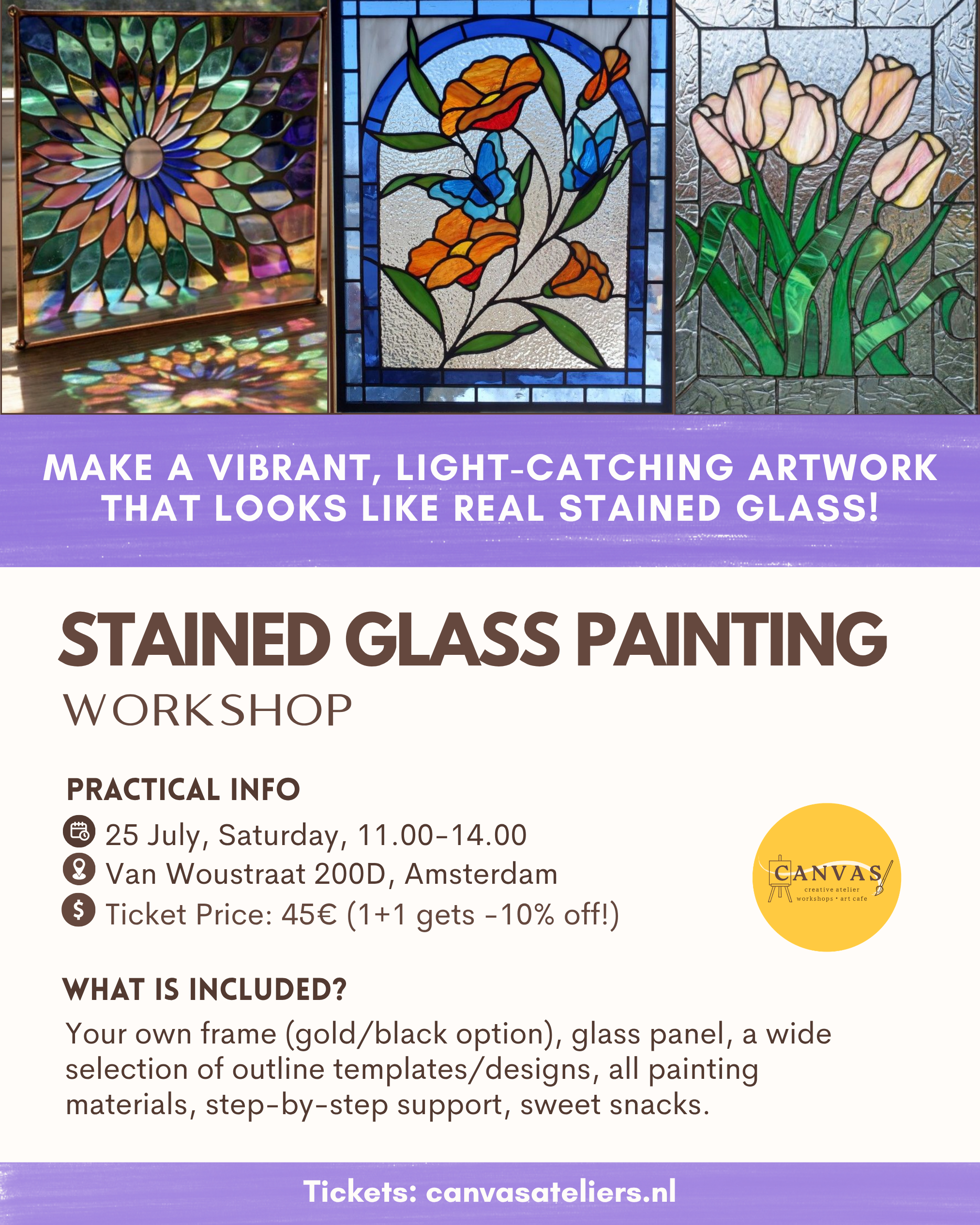 25/07 - Stained Glass Painting Workshop