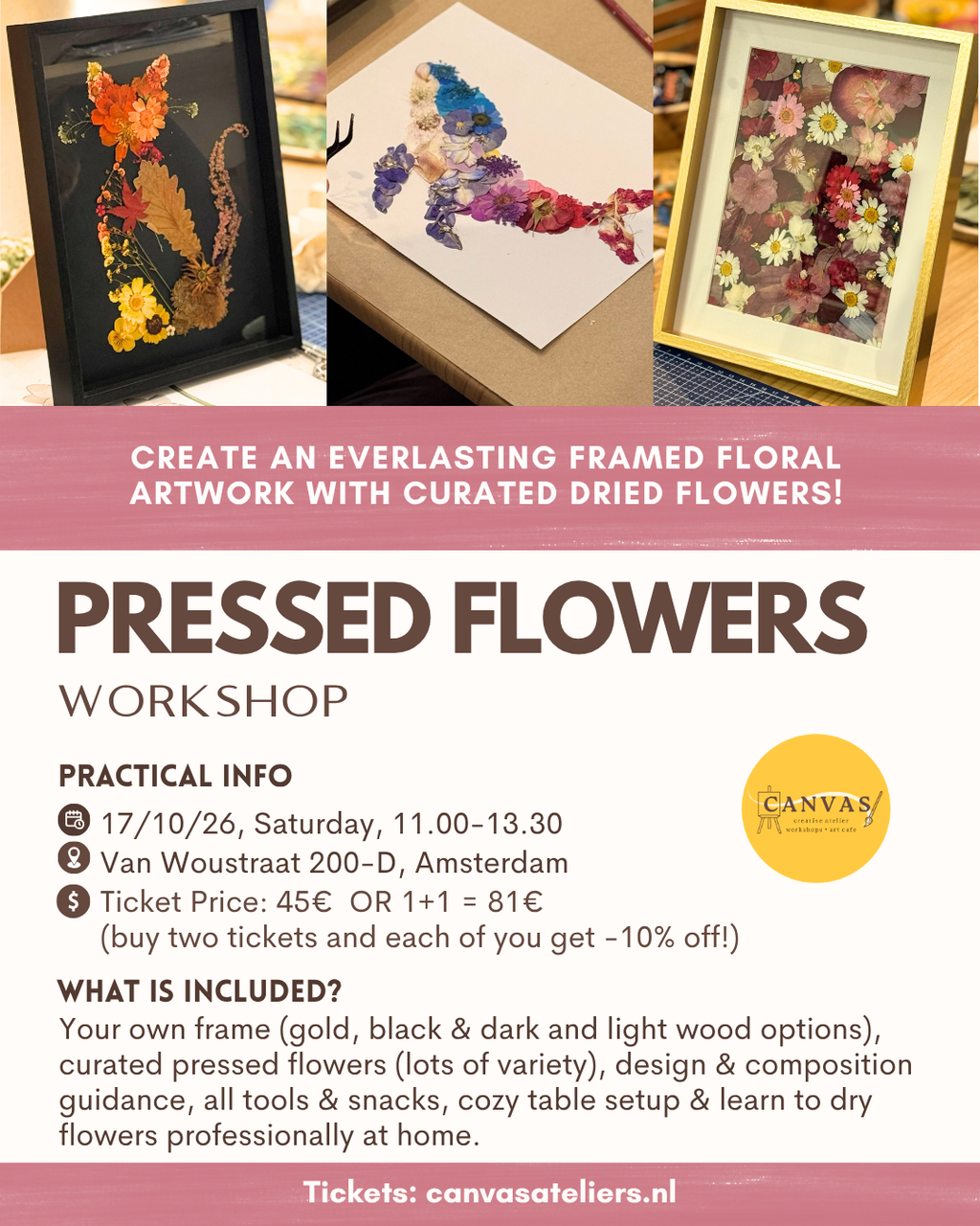 17/10 - Pressed Floral Art Workshop (11.00)