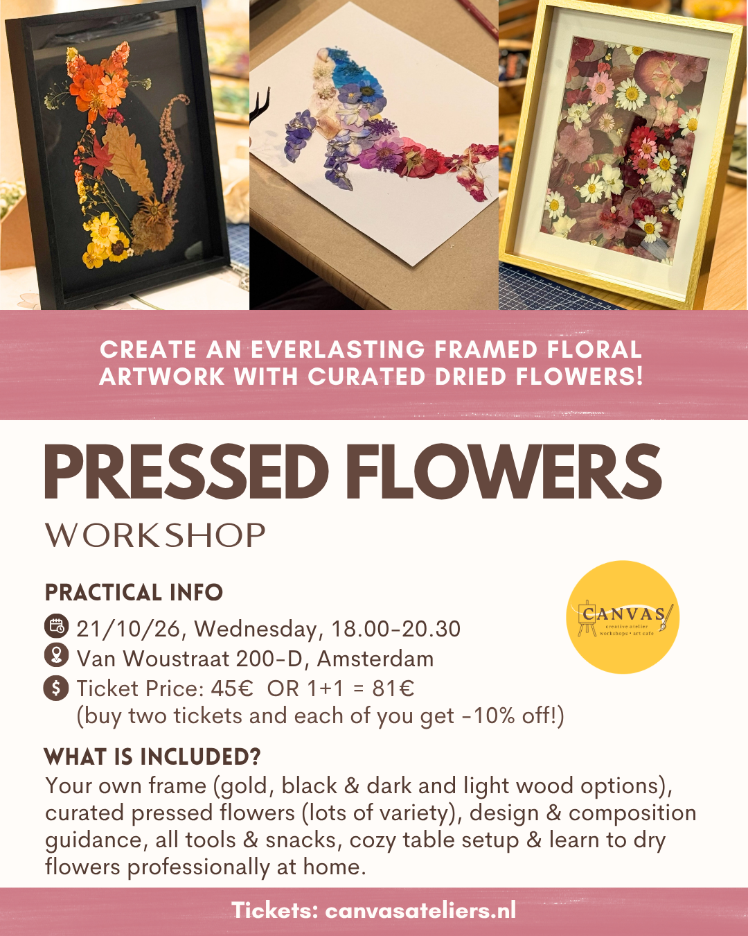 21/10 - Pressed Floral Art Workshop (18.00)