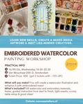 16/09 - Embroidered Roses + Watercolor Painting Workshop
