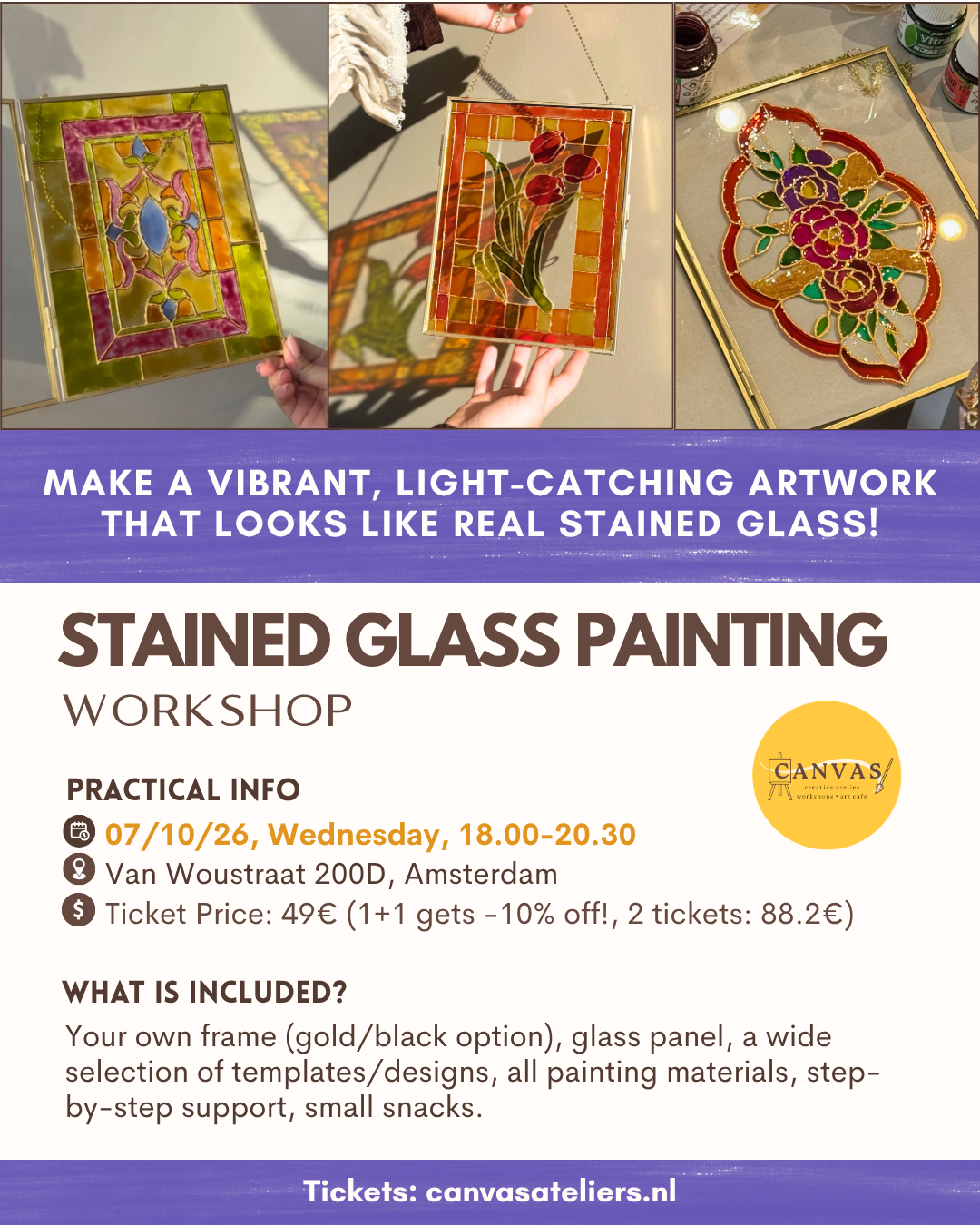 07/10 - Stained Glass Painting Workshop (18.00)