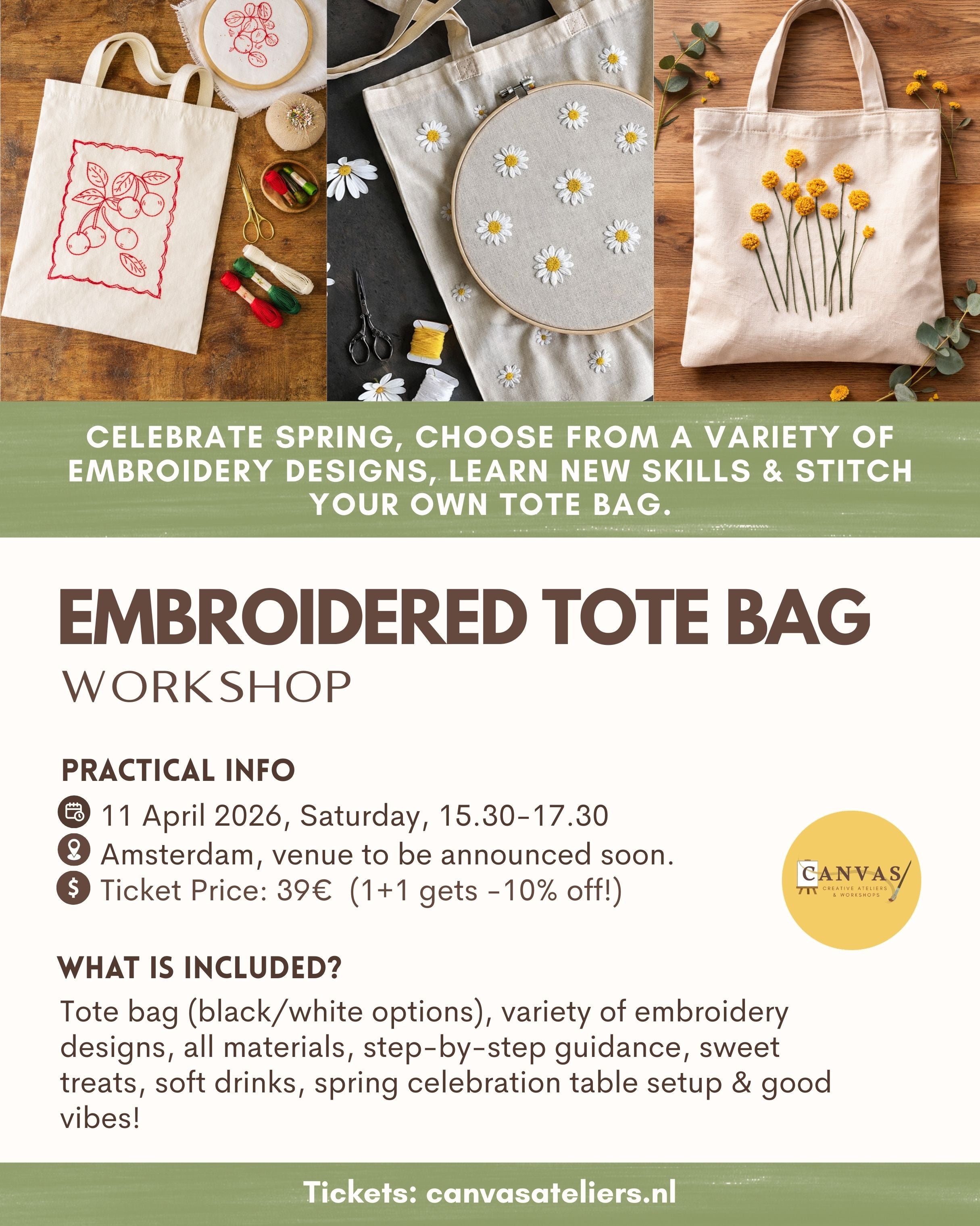11/04 - Embroidered Tote Bag Workshop