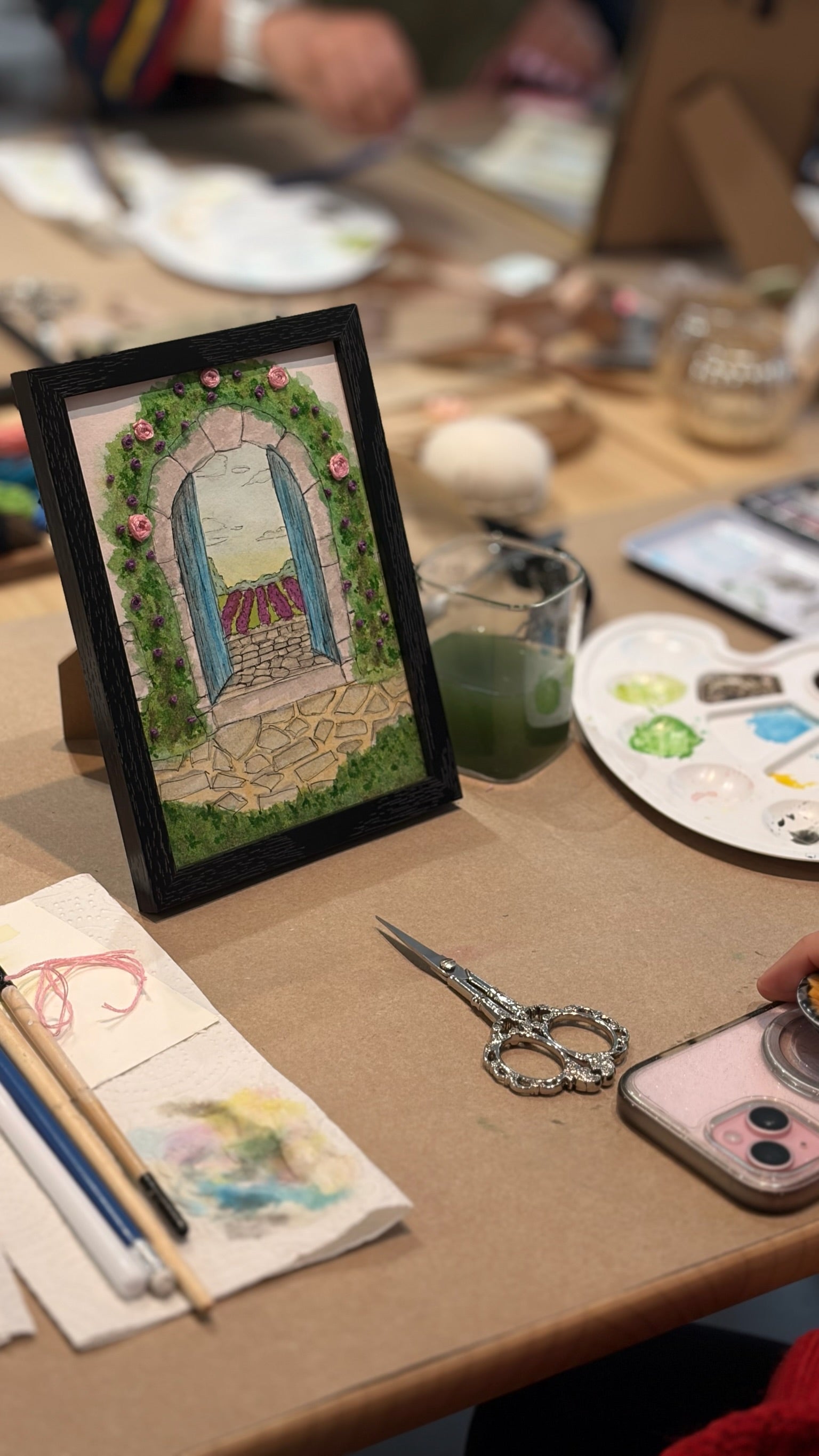 12/07- Embroidered Roses + Watercolor Painting  Workshop