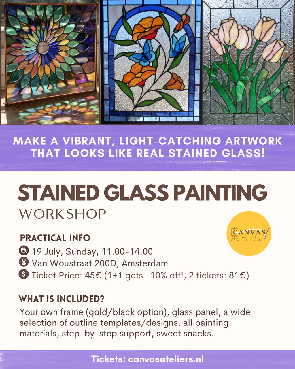 19/07 - Stained Glass Painting Workshop