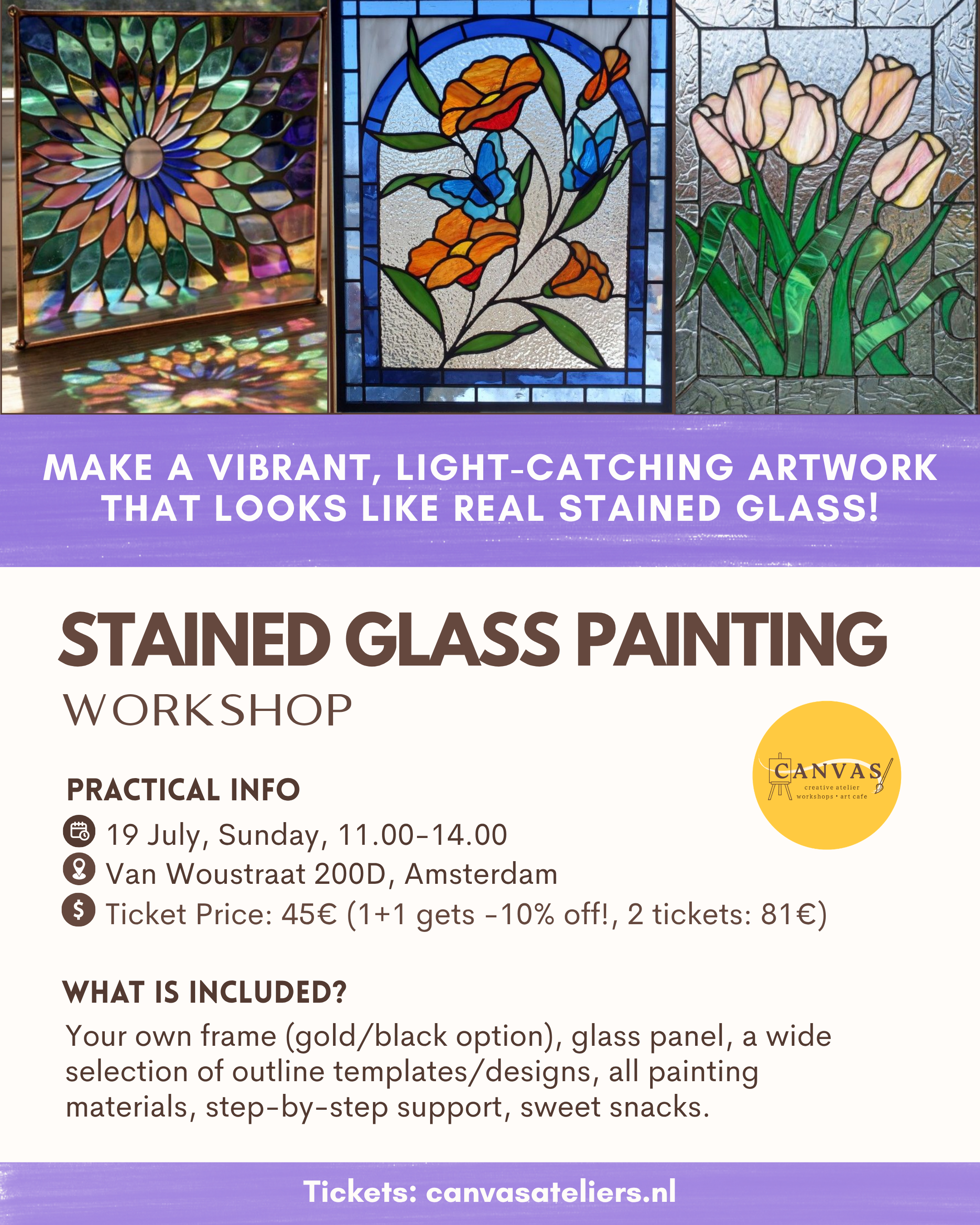 19/07 - Stained Glass Painting Workshop