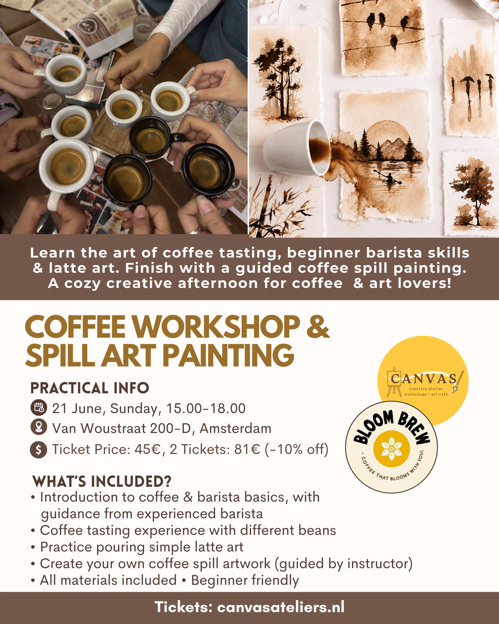 21/06 Coffee Workshop & Spill Art Painting