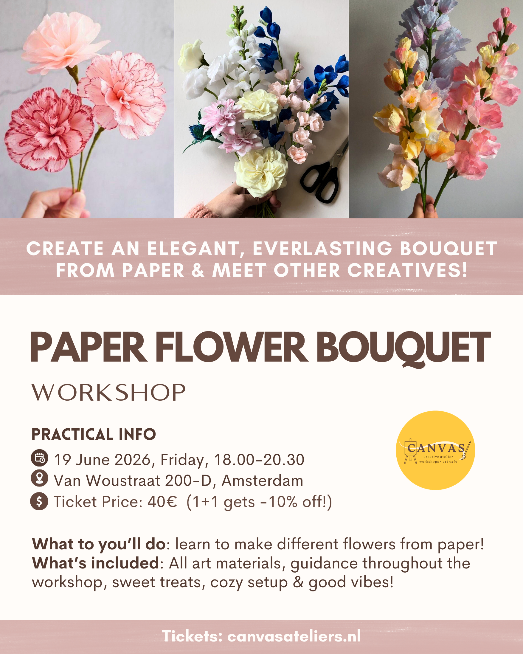 19/06 - Paper Flower Bouquet Workshop