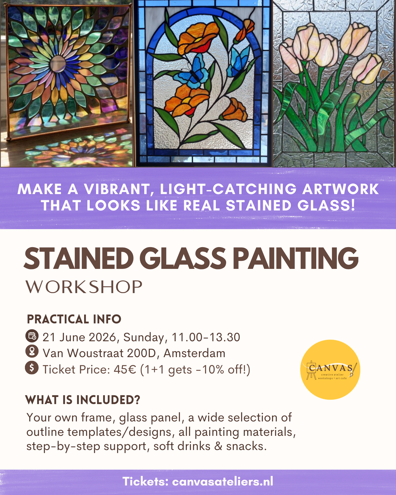 21/06 - Stained Glass Painting Workshop