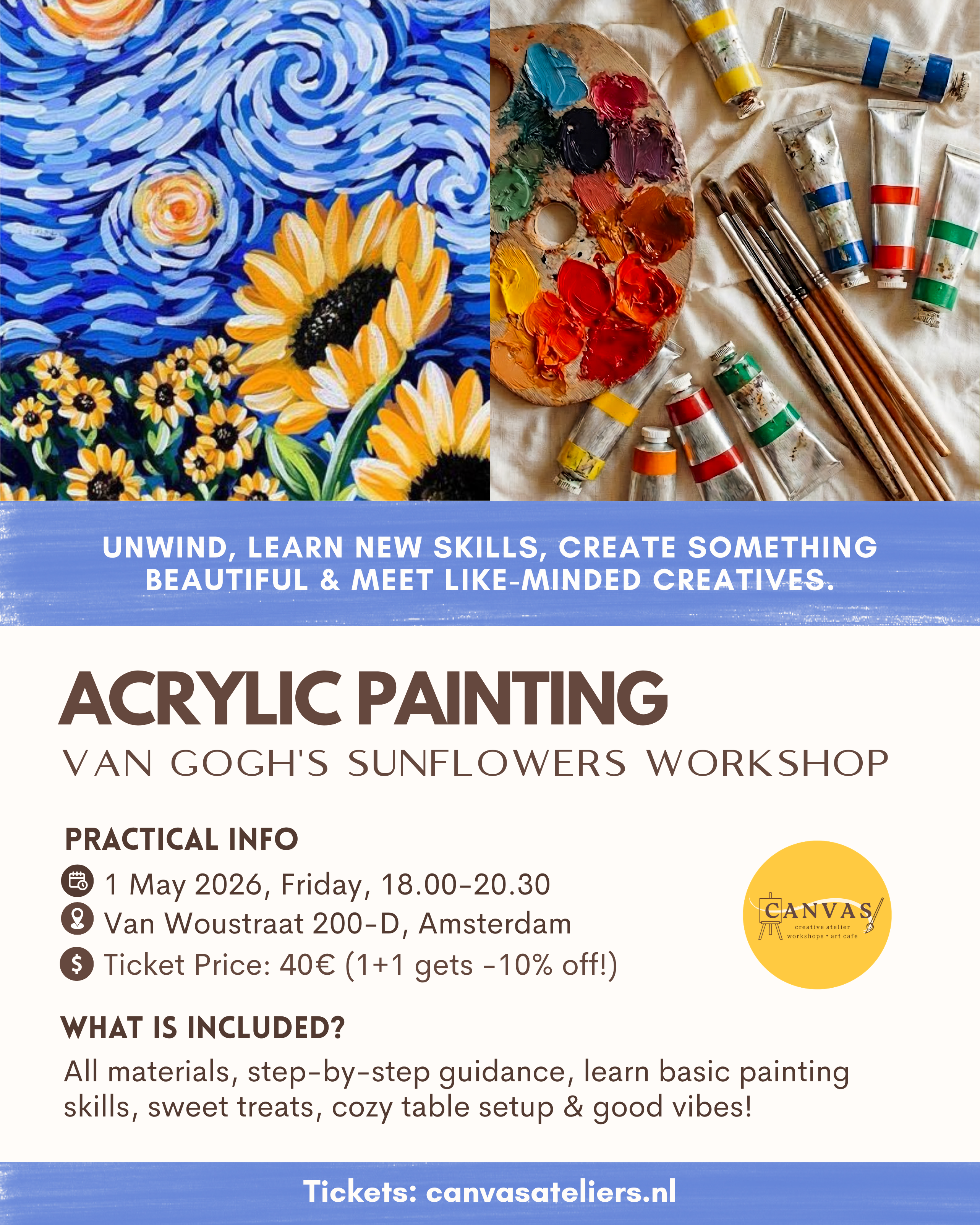 01/05 - Van Gogh Style Sunflowers Painiting Workshop