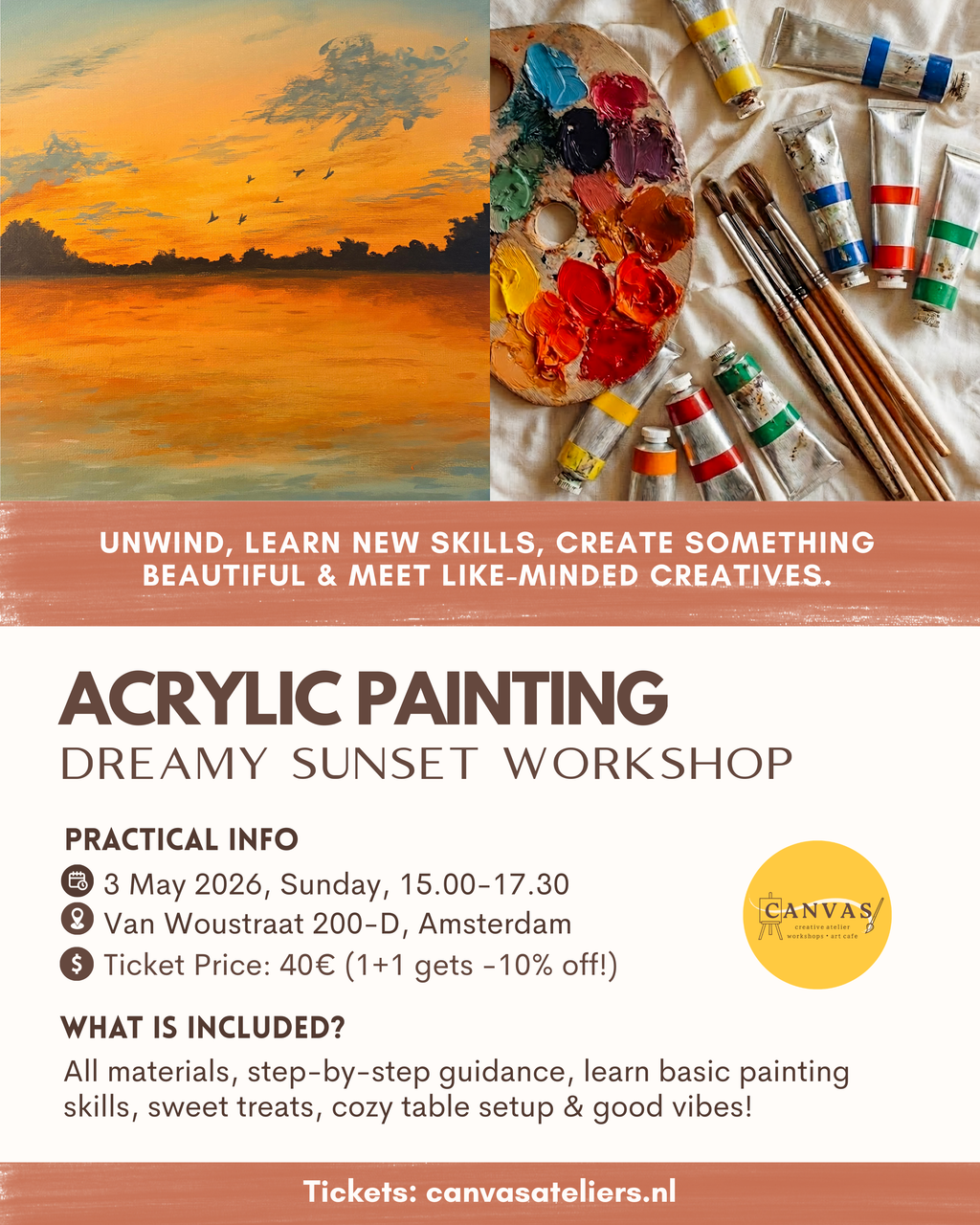 03/05 - Dreamy Sunset Acrylic Painting Workshop
