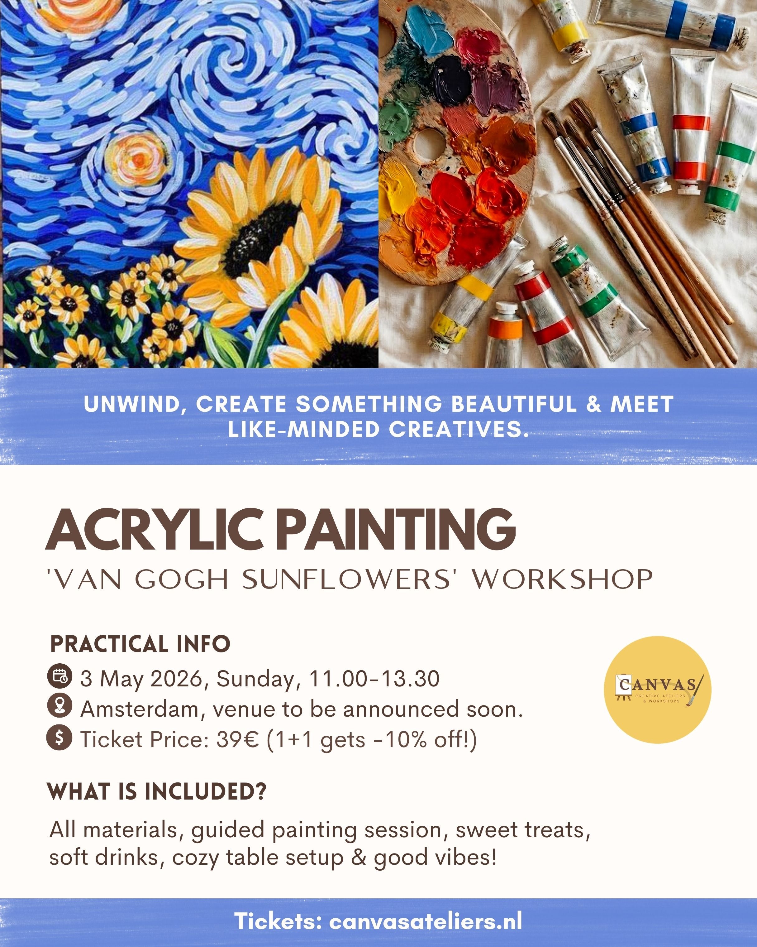 03/05 - Van Gogh Style Sunflowers Painiting Workshop