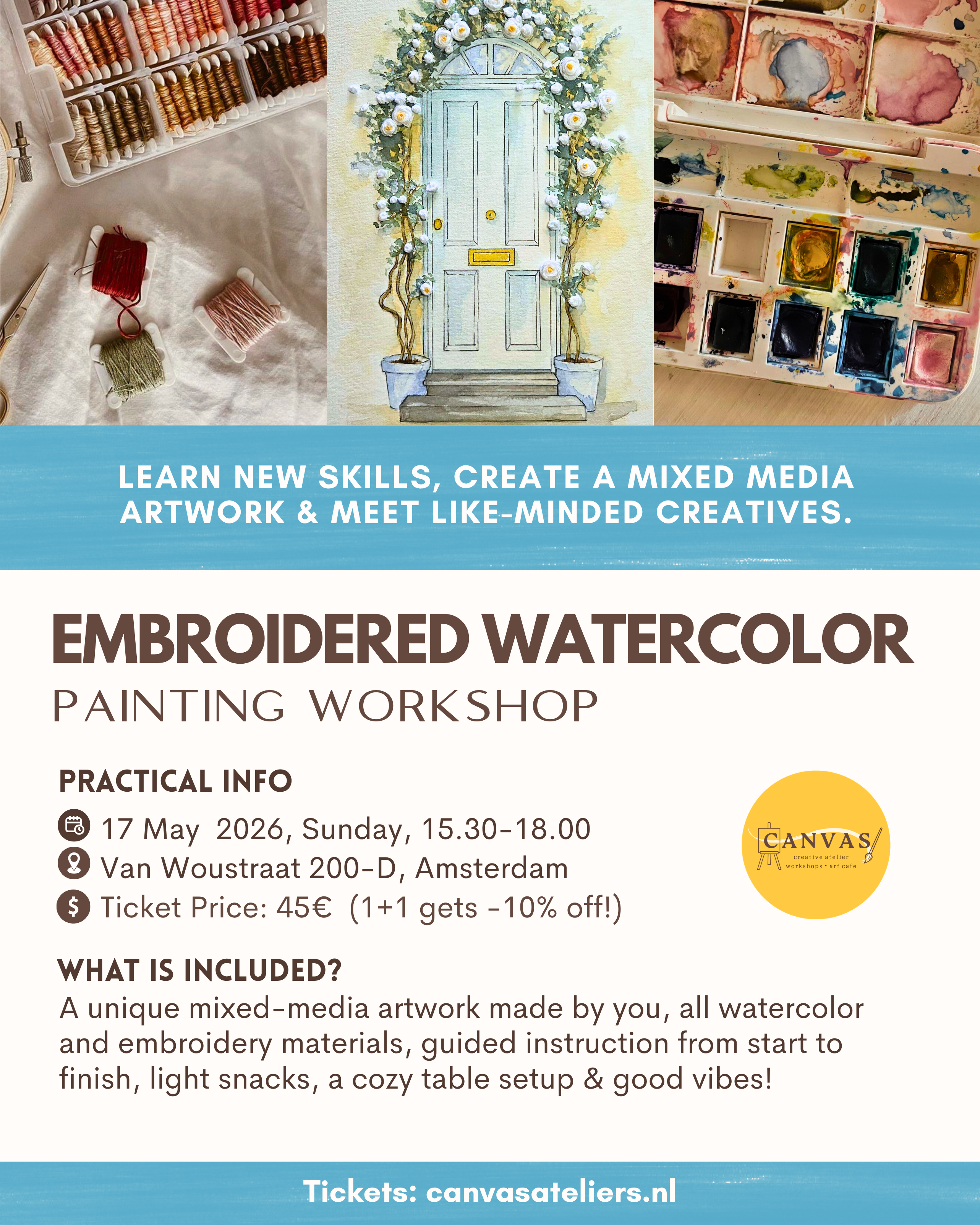 17/05 - Embroidered Watercolor Painting Workshop