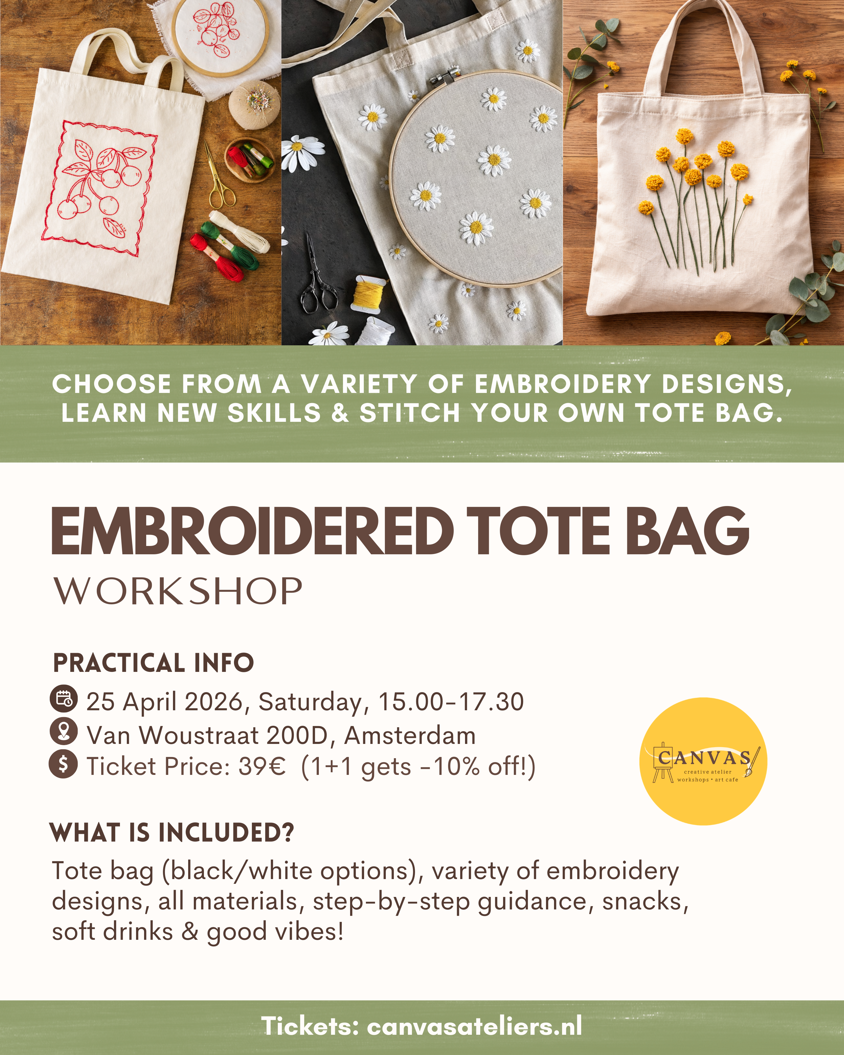 25/04 - Embroidered Tote Bag Workshop