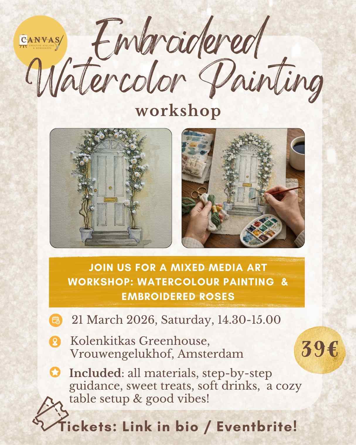 21/03 - Embroidered Watercolor Painting Workshop